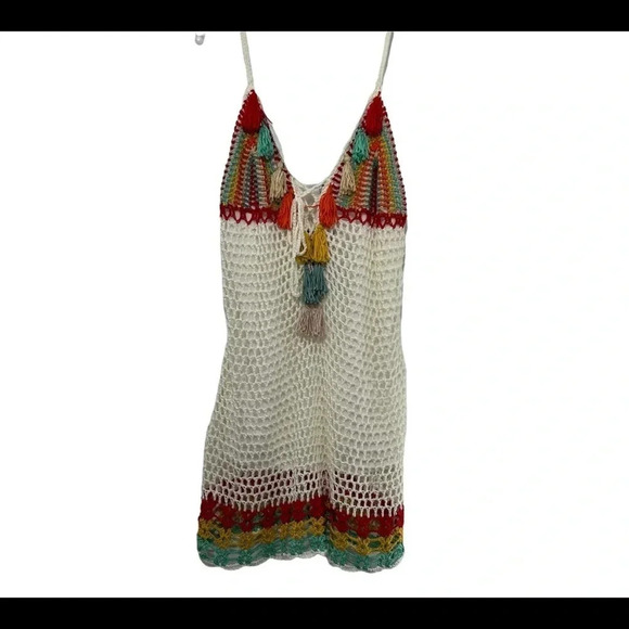 COPY - NWT Fashion Nova Listen To The Music Crochet Mini Dress With Tassels SzXL - Picture 4 of 13